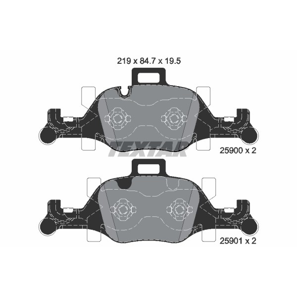 Слика на комплет феродо, дискови кочници TEXTAR 2590002 за BMW 7 Series G11 725 d, Ld - 231 коњи дизел