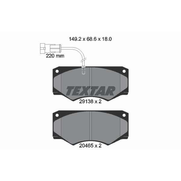 Слика на комплет феродо, дискови кочници TEXTAR 2913801 за камион Iveco Daily 1 Box 35-12 (13114131, 13114204, 13114211, 13114212, 13114217, 131 - 116 коњи дизел