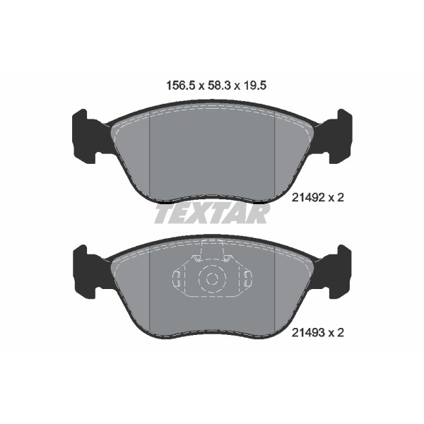 Слика на комплет феродо, дискови кочници TEXTAR Q+ 2149201 за Volvo S70 Saloon (P80) 2.0 Turbo - 226 коњи бензин