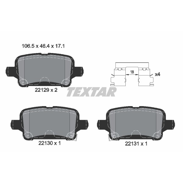 Слика на комплет феродо, дискови кочници TEXTAR Q+ 2212901 за Opel Astra K (B16) 1.4 Turbo (68) - 125 коњи бензин