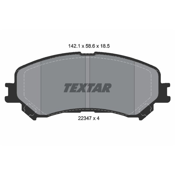 Слика на комплет феродо, дискови кочници TEXTAR Q+ 2234701 за Renault Megane 4 Hatchback 1.3 TCe 160 (B9NC) - 163 коњи бензин