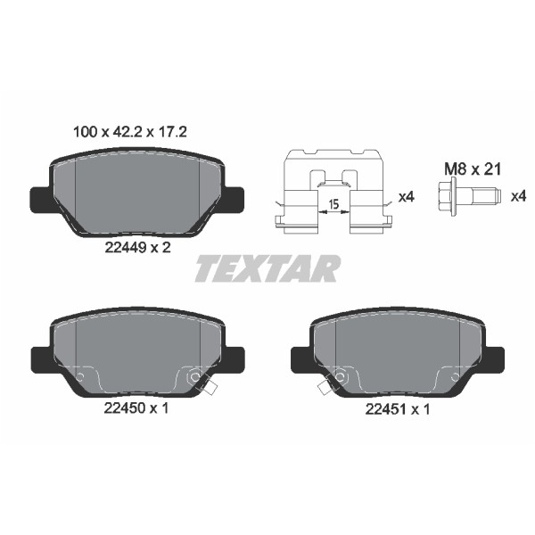 Слика на Комплет феродо, дискови кочници TEXTAR Q+ 2244901