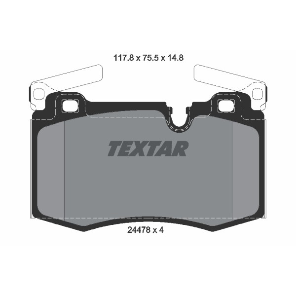 Слика на комплет феродо, дискови кочници TEXTAR Q+ 2447801 за Mini Roadster (R59) John Cooper Works - 211 коњи бензин