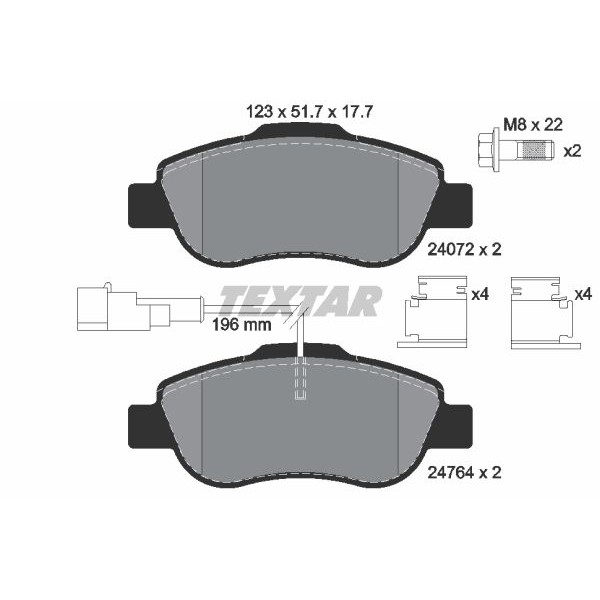 Слика на комплет феродо, дискови кочници TEXTAR Q+ 2476401 за Ford Ka 1.3 TDCi - 75 коњи дизел