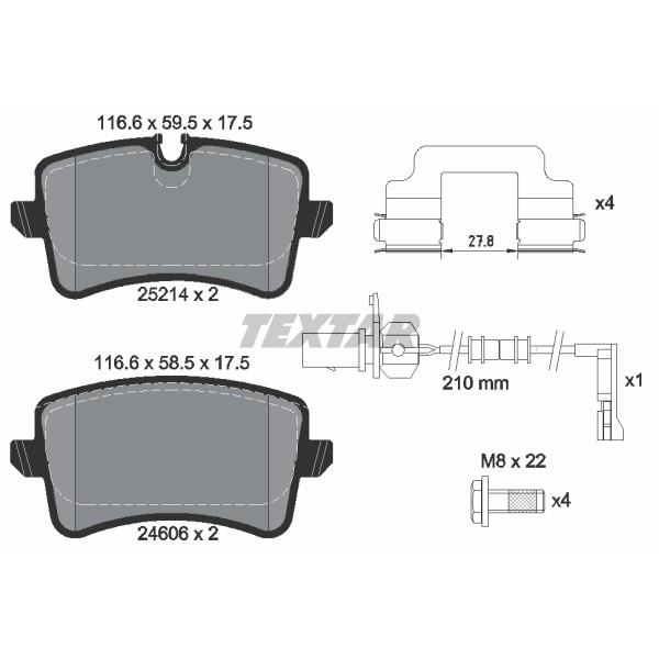 Слика на комплет феродо, дискови кочници TEXTAR Q+ 2521413 за Audi A6 Sedan (4G2, C7) 3.0 TDI quattro - 204 коњи дизел