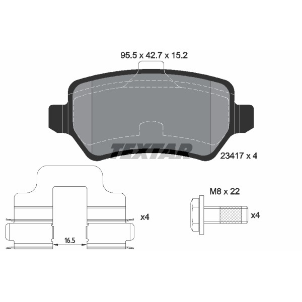 Слика на комплет феродо, дискови кочници TEXTAR epad 2341781 за Opel Astra H GTC 1.9 CDTi 16V - 120 коњи дизел