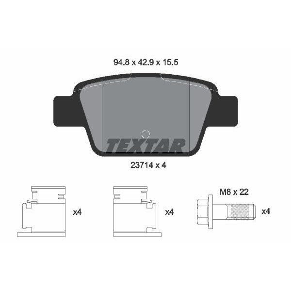 Слика на комплет феродо, дискови кочници TEXTAR epad 2371481 за Alfa Romeo MITO (955) 1.4 - 78 коњи бензин