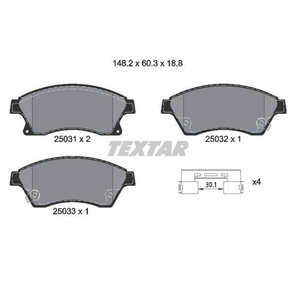 Слика на комплет феродо, дискови кочници TEXTAR epad 2503181 за Opel Astra GTC 1.6 - 180 коњи бензин