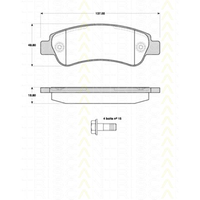 Слика на комплет феродо, дискови кочници TRISCAN 8110 10563 за Citroen Relay VAN 2.2 HDi 110 - 110 коњи дизел