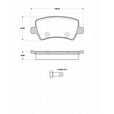 Слика на комплет феродо, дискови кочници TRISCAN 8110 10564 за Volvo V60 D5 - 205 коњи дизел