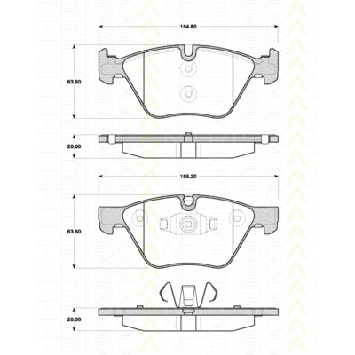 Слика на комплет феродо, дискови кочници TRISCAN 8110 11029 за BMW 1 Cabrio E88 120 i - 170 коњи бензин