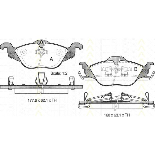 Слика на комплет феродо, дискови кочници TRISCAN 8110 24007 за Opel Astra G Saloon 1.6 - 103 коњи бензин