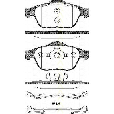 Слика на комплет феродо, дискови кочници TRISCAN 8110 25012 за Renault Laguna 2 Grandtour (KG0-1) 1.9 dCi (KG1V) - 130 коњи дизел