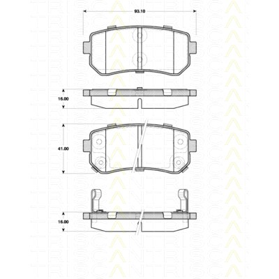 Слика на комплет феродо, дискови кочници TRISCAN 8110 43032 за Kia Sportage (QL) 2.0 CRDi - 136 коњи дизел