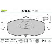 Слика 1 на комплет феродо, дискови кочници VALEO 598033