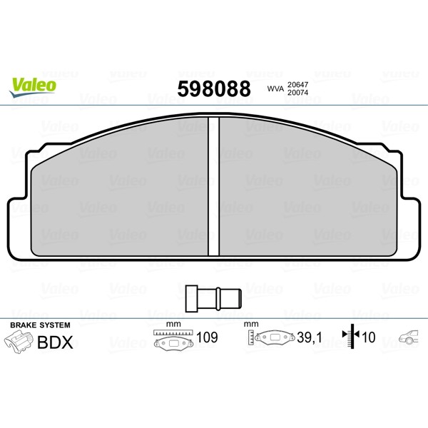 Слика на Комплет феродо, дискови кочници VALEO 598088