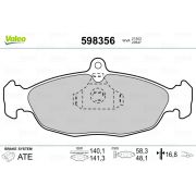 Слика 1 на комплет феродо, дискови кочници VALEO 598356