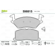 Слика 1 на комплет феродо, дискови кочници VALEO 598815