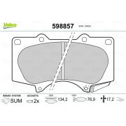 Слика 1 на комплет феродо, дискови кочници VALEO 598857