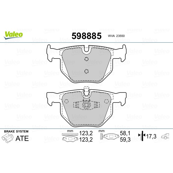 Слика на комплет феродо, дискови кочници VALEO 598885 за BMW 3 Coupe E92 330 d - 231 коњи дизел