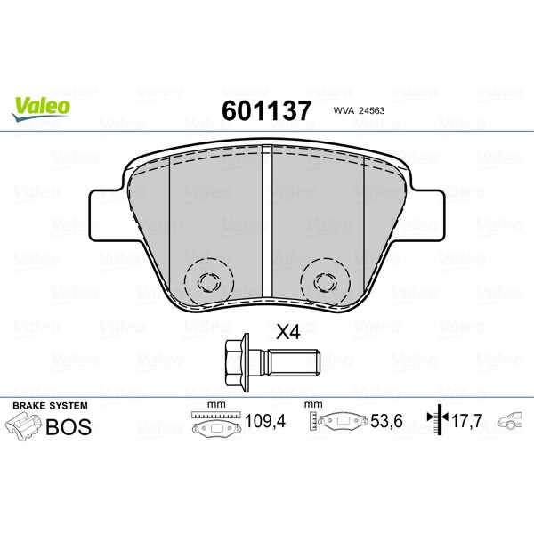 Слика на комплет феродо, дискови кочници VALEO 601137 за VW EOS (1F7,1F8) 1.4 TSI - 160 коњи бензин