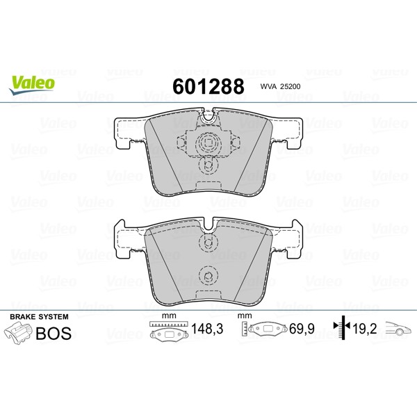 Слика на комплет феродо, дискови кочници VALEO 601288 за BMW 1 F21 125 d - 211 коњи дизел