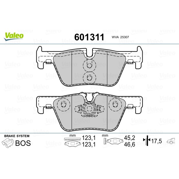 Слика на Комплет феродо, дискови кочници VALEO 601311