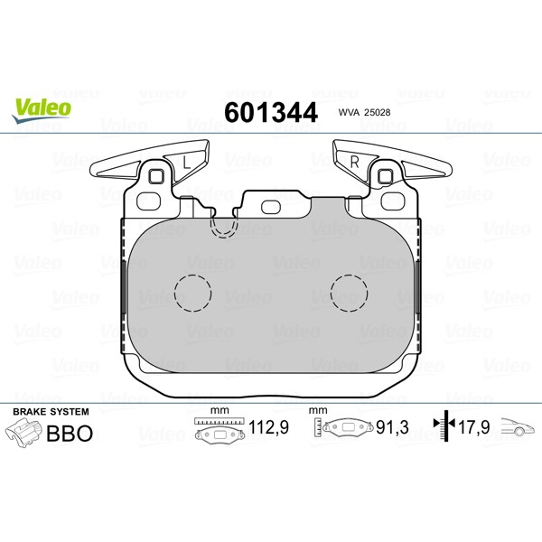 Слика на комплет феродо, дискови кочници VALEO 601344 за BMW 3 Sedan F30 F35 F80 335 d xDrive - 313 коњи дизел