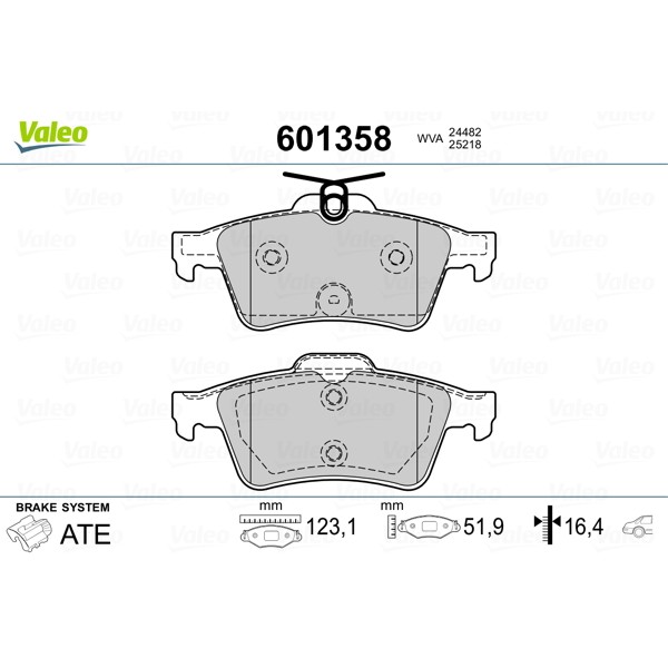 Слика на Комплет феродо, дискови кочници VALEO 601358