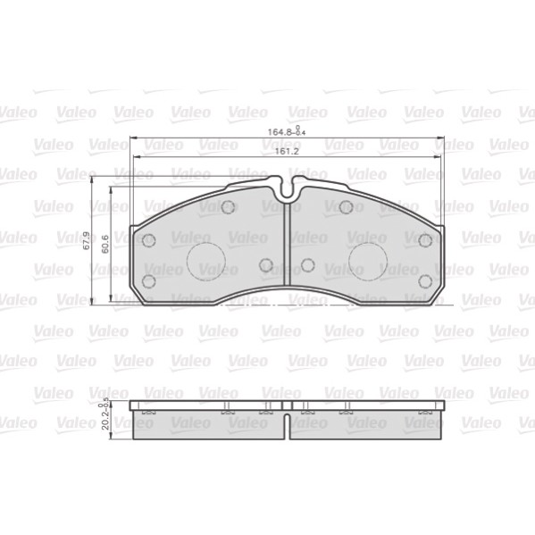 Слика на комплет феродо, дискови кочници VALEO 872160 за камион Iveco Daily 2 Bus Box 65 C 15 - 146 коњи дизел