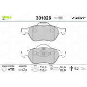 Слика 1 на комплет феродо, дискови кочници VALEO FIRST 301026