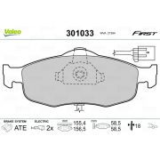 Слика 1 на комплет феродо, дискови кочници VALEO FIRST 301033