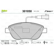 Слика 1 на комплет феродо, дискови кочници VALEO FIRST 301050