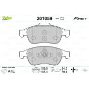 Слика 1 на комплет феродо, дискови кочници VALEO FIRST 301059