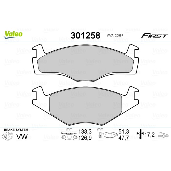 Слика на Комплет феродо, дискови кочници VALEO FIRST 301258