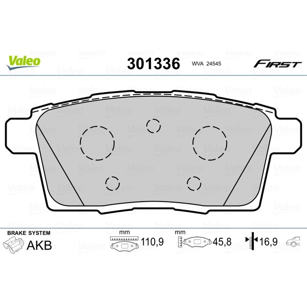 Слика на Комплет феродо, дискови кочници VALEO FIRST 301336