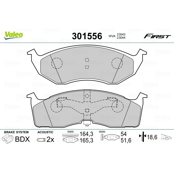 Слика на Комплет феродо, дискови кочници VALEO FIRST 301556