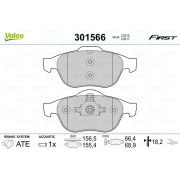 Слика 1 на комплет феродо, дискови кочници VALEO FIRST 301566