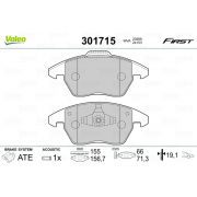 Слика 1 $на Комплет феродо, дискови кочници VALEO FIRST 301715