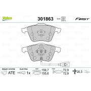 Слика 1 на комплет феродо, дискови кочници VALEO FIRST 301863