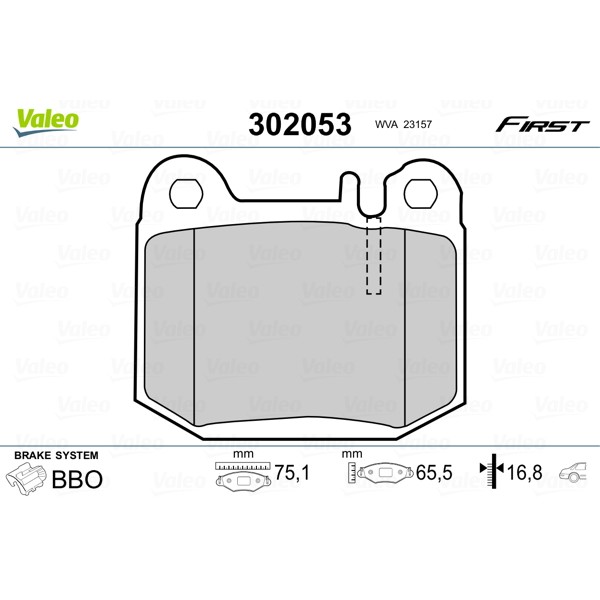 Слика на Комплет феродо, дискови кочници VALEO FIRST 302053