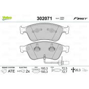 Слика 1 на комплет феродо, дискови кочници VALEO FIRST 302071