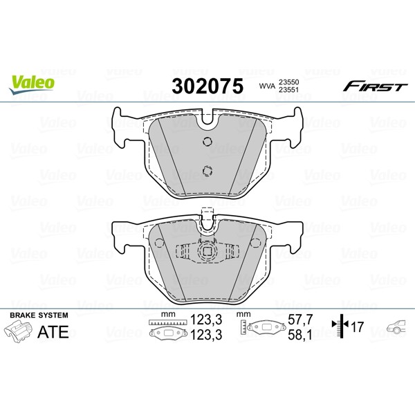 Слика на комплет феродо, дискови кочници VALEO FIRST 302075 за BMW 3 Sedan E90 320 d - 163 коњи дизел