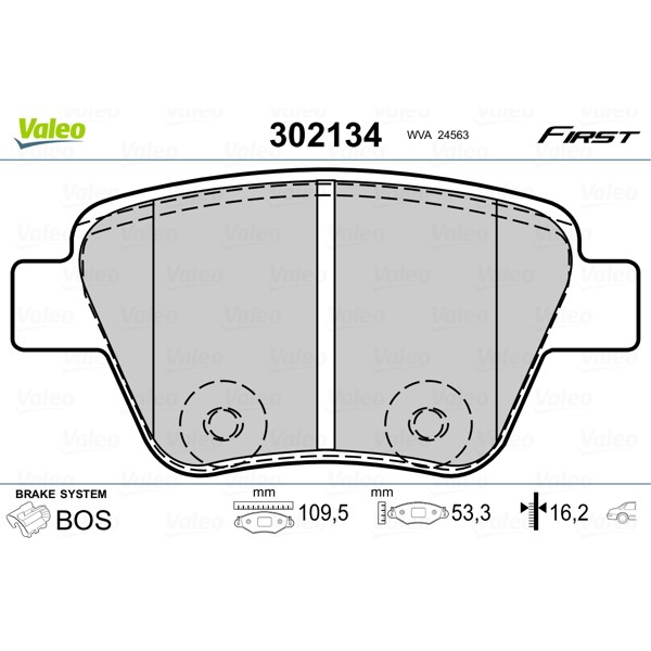 Слика на комплет феродо, дискови кочници VALEO FIRST 302134 за Seat Altea XL (5P5,5P8) 1.9 TDI - 105 коњи дизел