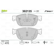 Слика 1 на комплет феродо, дискови кочници VALEO FIRST 302135