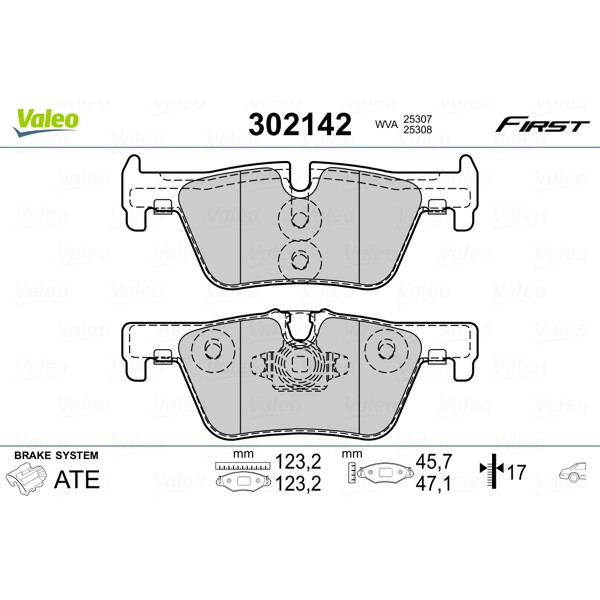 Слика на комплет феродо, дискови кочници VALEO FIRST 302142 за BMW 1 F21 125 d - 211 коњи дизел