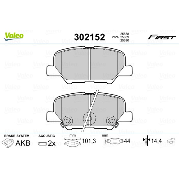 Слика на Комплет феродо, дискови кочници VALEO FIRST 302152