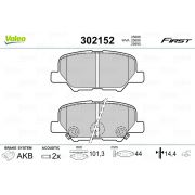 Слика 1 $на Комплет феродо, дискови кочници VALEO FIRST 302152