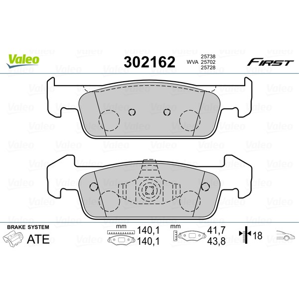 Слика на Комплет феродо, дискови кочници VALEO FIRST 302162