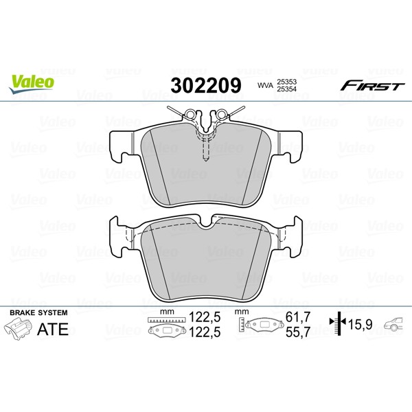 Слика на Комплет феродо, дискови кочници VALEO FIRST 302209